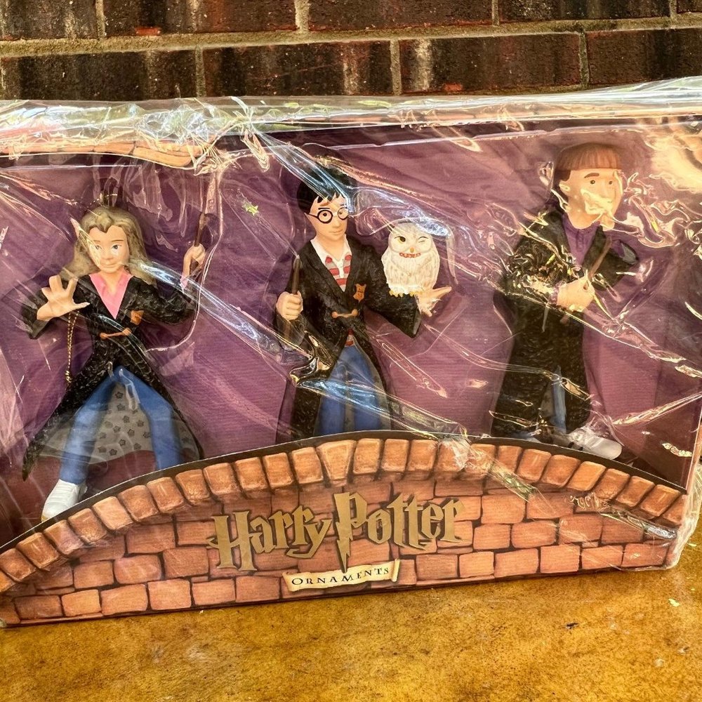 New sealed Kurt S. Adler Harry Potter, Ron Weasley & Hermione Granger ornaments